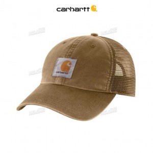 Carhartt Canvas Mesh-Back Cap Dark Khaki | IN0002346