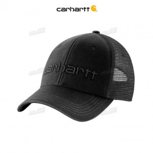 Carhartt Canvas Mesh-Back Logo Graphic Cap Black | IN0002390