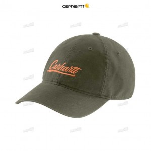 Carhartt Canvas Script Graphic Cap Basil | IN0002413