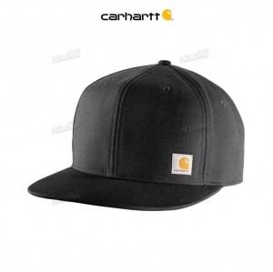 Carhartt Firm Duck Flat Brim Cap Black | IN0002394