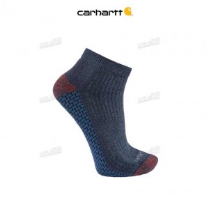 Carhartt Force Grid Midweight Quarter Sock Navy Heather | IN0002787