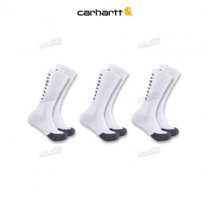 Carhartt Force Midweight Logo Crew Sock 3-Pack White | IN0002750