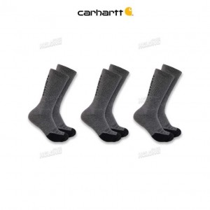 Carhartt Force Midweight Logo Crew Sock 3-Pack Carbon Heather | IN0002752