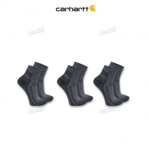 Carhartt Force Midweight Quarter Sock 3-Pack Charcoal | IN0002782