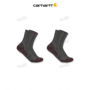 Carhartt Force Midweight Synthetic-Wool Blend Crew Sock 2-Pack Charcoal | IN0002729