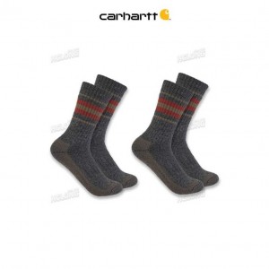 Carhartt Heavyweight Crew Sock 2-Pack Carbon Heather | IN0002731