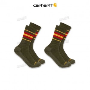 Carhartt Heavyweight Crew Sock 2-Pack Moss | IN0002732