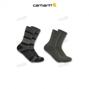 Carhartt Heavyweight Crew Sock 2-Pack Olive | IN0002706