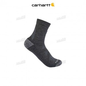 Carhartt Heavyweight Merino Wool Blend Short Crew Sock Carbon Heather | IN0002813