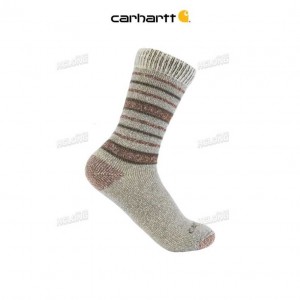 Carhartt Heavyweight Wool Blend Boot Sock Moss Stripe | IN0002651