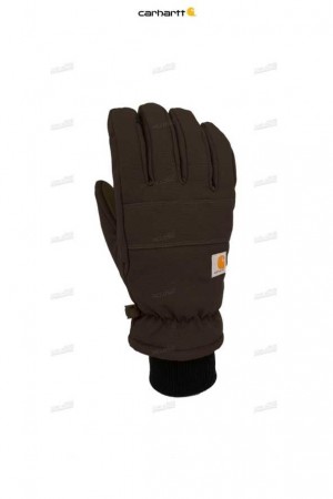 Carhartt Insulated Duck Synthetic Leather Knit Cuff Glove Black | IN0002533