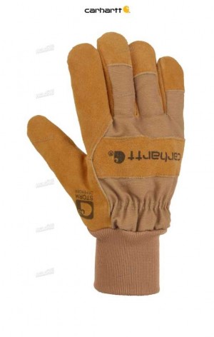 Carhartt Insulated Synthetic Suede Knit Cuff Work Glove Brown | IN0002480