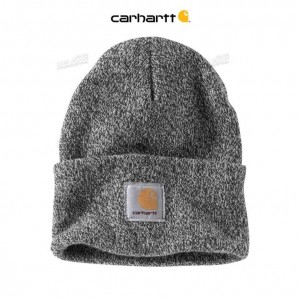 Carhartt Knit Cuffed Beanie Black / White | IN0002284