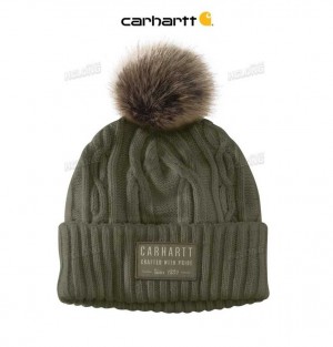 Carhartt Knit Pom-Pom Beanie Basil | IN0002258