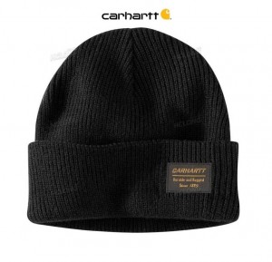 Carhartt Knit Rugged Patch Beanie Black | IN0002253