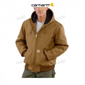 Carhartt Loose Fit Firm Duck Insulated Flannel-Lined Active Jac Brown | IN0000213