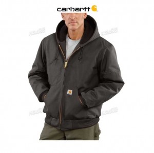 Carhartt Loose Fit Firm Duck Insulated Flannel-Lined Active Jac Gravel | IN0000214