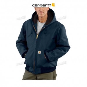 Carhartt Loose Fit Firm Duck Insulated Flannel-Lined Active Jac Dark Navy | IN0000216