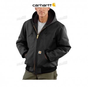 Carhartt Loose Fit Firm Duck Insulated Flannel-Lined Active Jac Black | IN0000217