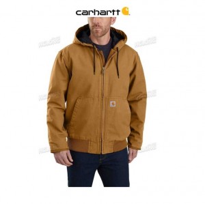 Carhartt Loose Fit Washed Duck Insulated Active Jac Brown | IN0000149