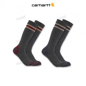 Carhartt Midweight Camp Boot Sock 2-Pack Charcoal | IN0002687