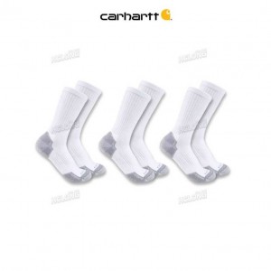 Carhartt Midweight Cotton Blend Crew Sock 3-Pack White | IN0002718