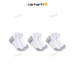 Carhartt Midweight Cotton Blend Low Cut Sock 3-Pack White | IN0002757