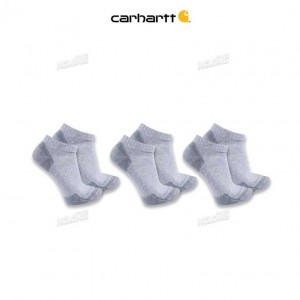 Carhartt Midweight Cotton Blend Low Cut Sock 3-Pack Gray | IN0002758