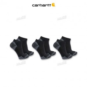 Carhartt Midweight Cotton Blend Low Cut Sock 3-Pack Black | IN0002759