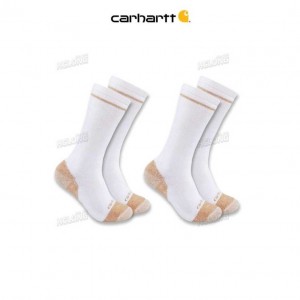 Carhartt Midweight Cotton Blend Steel Toe Boot Sock 2-Pack White | IN0002654