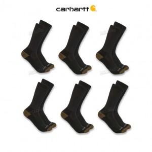 Carhartt Midweight Crew Sock 6-Pack Black | IN0002695