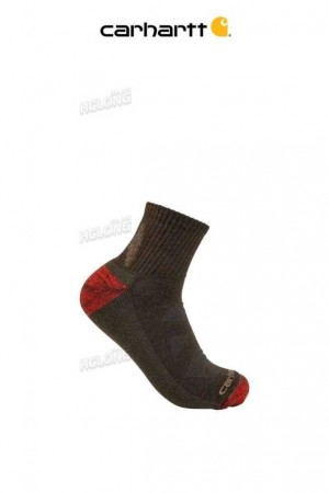 Carhartt Midweight Merino Wool Blend Quarter Sock Olive | IN0002798