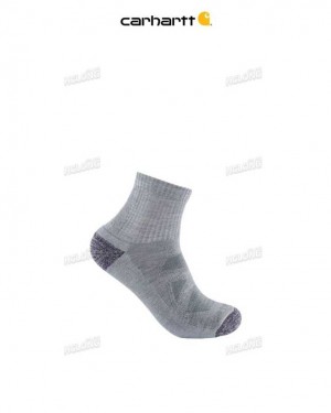 Carhartt Midweight Merino Wool Blend Quarter Sock Asphalt | IN0002800