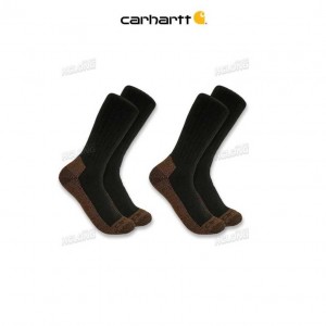 Carhartt Midweight Steel Toe Boot Sock 2-Pack Black | IN0002667