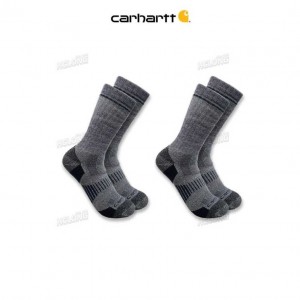 Carhartt Midweight Synthetic-Wool Blend Boot Sock 2-Pack Navy | IN0002648