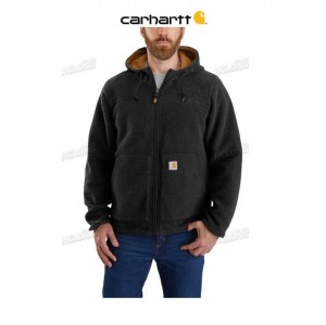 Carhartt Rain Defender Relaxed Fit Fleece Reversible Jacket Black / Brown | IN0000186