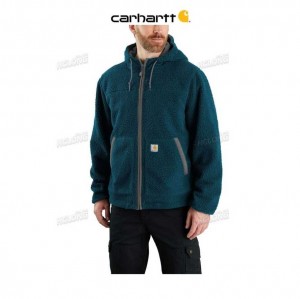 Carhartt Rain Defender Relaxed Fit Fleece Reversible Jacket Night Blue Heather / Shadow | IN0000187