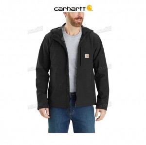 Carhartt Rain Defender Relaxed Fit Midweight Softshell Hooded Jacket Black | IN0000141