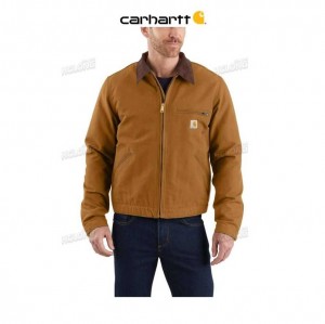 Carhartt Relaxed Fit Duck Blanket-Lined Detroit Jacket Brown | IN0000138