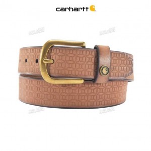 Carhartt Saddle Leather Basketweave Belt Brown | IN0002342