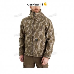 Carhartt Super Dux Relaxed Fit Sherpa-Lined Camo Active Jacket Mossy Oak Bottomland Camo | IN0000204