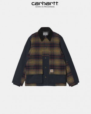 Carhartt Wip Highland Barron Check Jacket Dark Navy | IN0000036