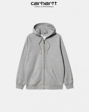 Carhartt Wip Hooded Chase Jacket Grey Heather | IN0000040