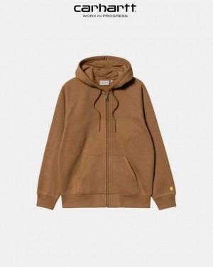 Carhartt Wip Hooded Chase Jacket Hamilton Brown | IN0000039