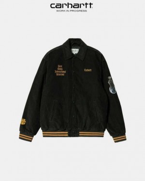 Carhartt Wip Letterman Jacket Dark Cedar / Ochre | IN0000048