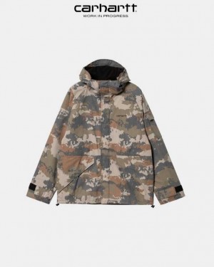 Carhartt Wip Prospector Jacket (Winter) Black Woodland Trail Print | IN0000092