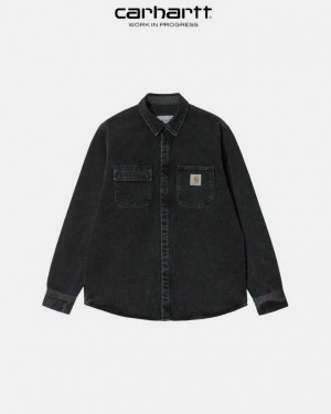 Carhartt Wip Salinac Shirt Jacket Black (stone washed) | IN0000096