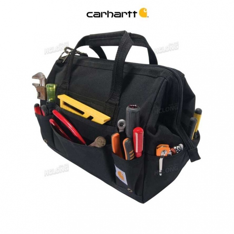 Carhartt 16-Inch 30 Pocket Heavyweight Tool Bag Black | IN0002183