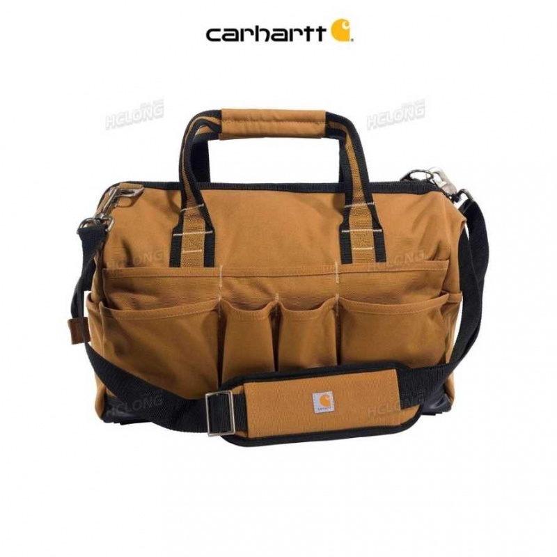 Carhartt 16-Inch 30 Pocket Heavyweight Tool Bag Brown | IN0002186