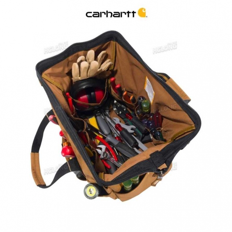 Carhartt 16-Inch 30 Pocket Heavyweight Tool Bag Brown | IN0002186